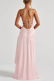 Asymmetrical High-Low Forged Chiffon Dress 954200659160 - COCOMELODY