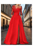 A-Line Sweep-Brush Train Silk-Like Prom Dress CS0456 - COCOMELODY