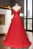 A-Line Sweep-Brush Train Tulle Prom Dress CS0464 - COCOMELODY