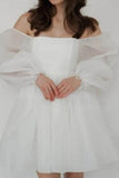 A-Line Mini Polyester Little White Dress 968801127056 - COCOMELODY