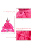 Ball-Gown Square Neckline Knee-Length Tulle Removable tail Flower Girl Dresses 776544998685 - COCOMELODY