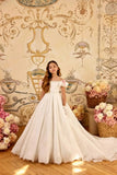 A-Line Off-Shoulder Tulle with Pink Bows Flower Girl Dresses 769956751133