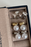 Minimalist Twist Bar Pearl Earrings 1067554457573