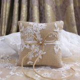 Lace linen bow Ring Pillow 586424559496 - COCOMELODY