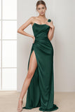 Sheath-Column Sweep-Brush Train Silk-Like Prom Dress CS0434 - COCOMELODY