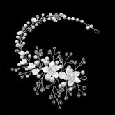 Wedding Headpieces Handmade Flowers Bridal Accessories Wedding Hair Accessories Crystal Pearl Headpieces 601071421433 - COCOMELODY