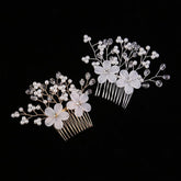 Bridal headwear Pearl hair comb Wedding bridal accessories with comb Accessorized multicolor headwear 601413822086 - COCOMELODY