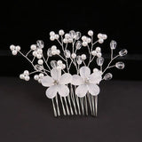 Bridal headwear Pearl hair comb Wedding bridal accessories with comb Accessorized multicolor headwear 601413822086 - COCOMELODY