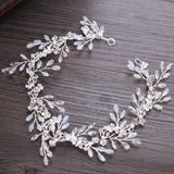 Headwear White crystal handmade headband Bridal Wedding Dress Accessories Bridal Headpieces 606632055117 - COCOMELODY