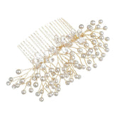Bridal headwear Pearl flower hair comb bridal wedding accessories 07931037904 - COCOMELODY
