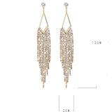 Exaggerated long tassel earrings Fashion geometric drop earrings 731620746741 - COCOMELODY