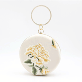 Party bag One shoulder embroidery small round bag Celebrity chain clutch bag 611066468057 - COCOMELODY