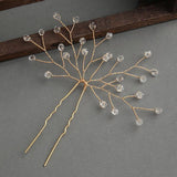 Gold Bridal Headwear Handcrafted Crystal Hair Accessories Wedding Hairpin Accessories set of 2 613908174425 - COCOMELODY