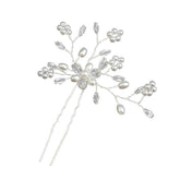 Pearl Bridal headpiece White Crystal hairpin Wedding accessories Hairpin Wedding accessories 613386276979 - COCOMELODY