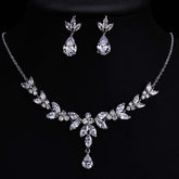 Water Drop Zircon Necklace Bridal Accessory 616165232392 - COCOMELODY