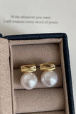 Minimalist Twist Bar Pearl Earrings 1067554457573