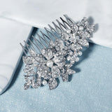 Bridal bridal accessories Vintage alloy flowers set with drill and comb 619249915642 - COCOMELODY