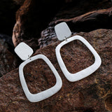 Simple and generous geometric square earring clip earrings 619606937728 - COCOMELODY