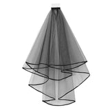 Simple black wrapped Halloween vintage wedding multi-layered veil 171962684 - COCOMELODY