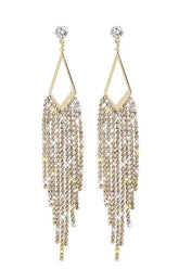 Exaggerated long tassel earrings Fashion geometric drop earrings 731620746741 - COCOMELODY