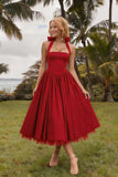 A-Line Midi Satin Formal Evening Dresses 848413339701