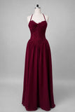 A-Line Floor-length Chiffon Lace Wedding Guest Dress CG0337