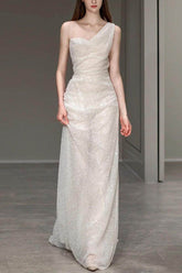 Trumpet-Mermaid Sweep-Brush Train Sequined Wedding Dress 732909013694 - COCOMELODY