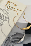 Minimalist Geometric Curved Bar Snake Chain Collarbone Necklace 745243429568