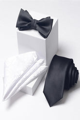 Men's three-piece South Korea Silk bow tie pocket square 642318281894 - COCOMELODY