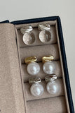 Minimalist Twist Bar Pearl Earrings 1067554457573