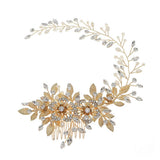 Hollow flower Pearl hair comb vintage gold hair comb 625233072059 - COCOMELODY
