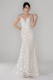 Trumpet-Mermaid Chapel Train Lace Wedding Dress CW2450 - COCOMELODY