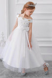 Ball-Gown/Princess Off the Shoulder Tulle Floor-length Flower Girl Dresses 598054757127 - COCOMELODY