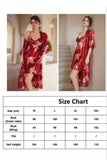Hand-painted Floral Print Long Women's Robe-Set 659708207947 - COCOMELODY