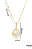 Clear Teardrop CZ Pendant Necklace Stainless Steel 919133471194