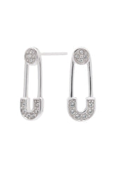 Rhodium plated Earrings with Crystals CE0098 - COCOMELODY