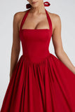 A-line Midi Satin Formal Evening Dresses 848413339701 - COCOMELODY