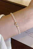 Luxury Pearl Beaded Bracelet Plated Cubic Zirconia Ring Charm 945769131649