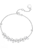 CZ Inlaid Bracelet Adjustable Thin Chain White Copper Silver 926000156001