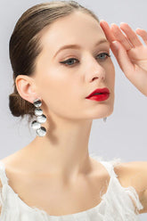 Fashion personality geometric matching medium and long earrings 619607741285 - COCOMELODY