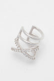 Rhodium plated Ear Cuff with Crystals CZ0242 - COCOMELODY