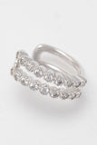 Rhodium plated Ear Cuff with Crystals CZ0243 - COCOMELODY