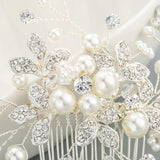 Bridal headwear Wedding accessories Handmade pearl hairdo Combs 524354077005 - COCOMELODY