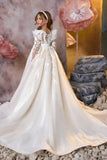 A-Line Sweep-Brush Train Lace Appliques Flower Girl Dresses 1049431577756