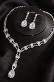 Luxury Teardrop Tassel Necklace Earrings Set for Women Jewelry Sets (Set of 2) 1056817075176