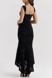 Mermaid High-Low Lace Formal Evening Dresses 850775323930 - COCOMELODY