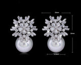 925 Silver needle shell pearl earrings 44806862656 - COCOMELODY