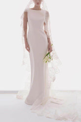 Trumpet-Mermaid Sweep-Brush Train Satin Wedding Dress 807995937729 - COCOMELODY