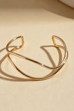 Minimalist Twisted Open Cuff Bracelet Gold Silver Two Tone Wrist Jewelry 1009948316291