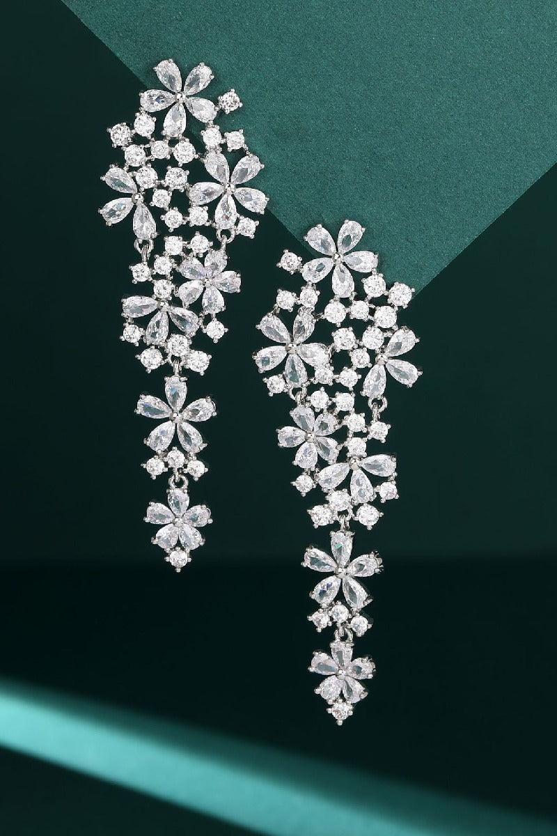 Colored zircon flower earrings 722044565739 - COCOMELODY